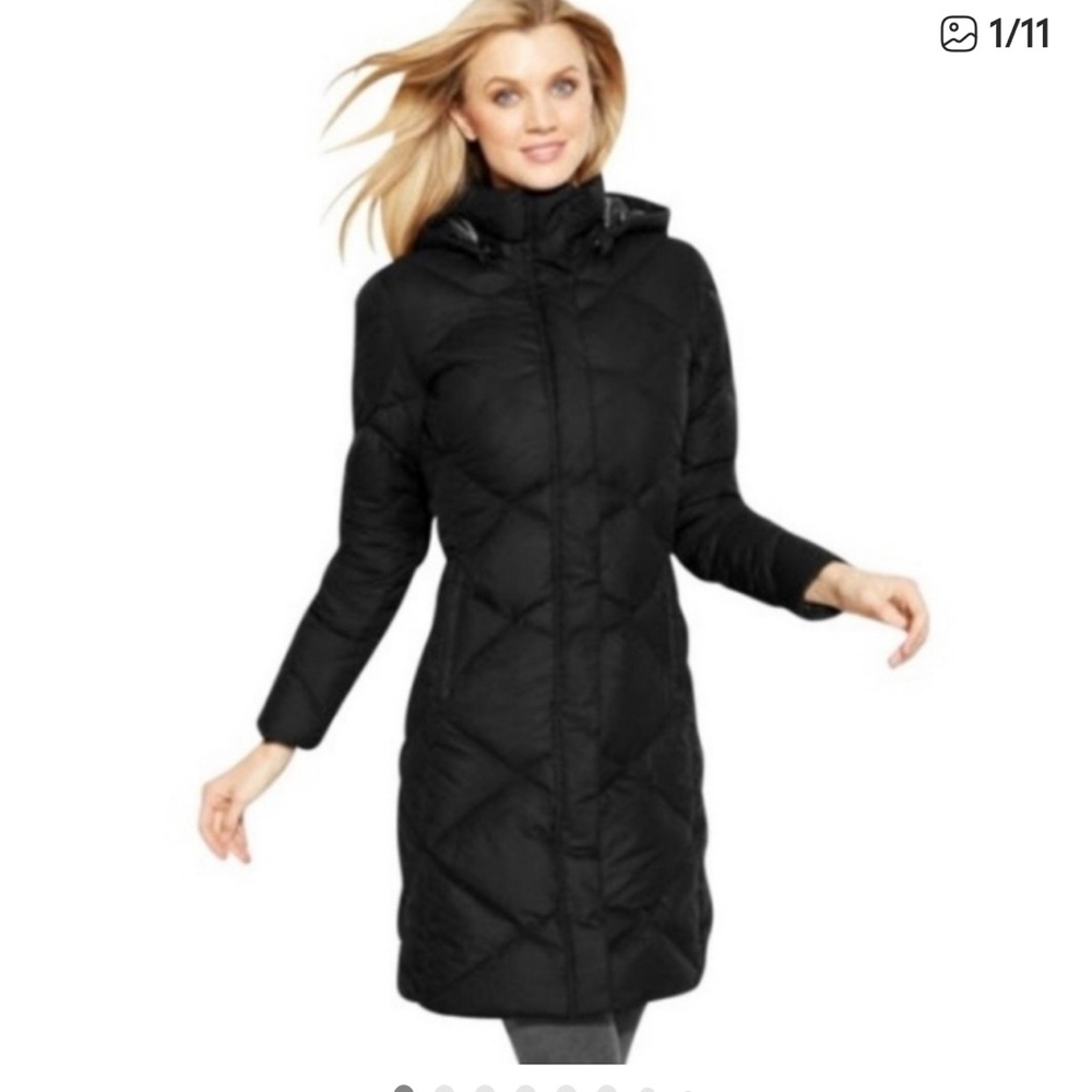 North Face Miss Metro Hooded Water Resistant 550 Goose Down Black Parka Coat, M